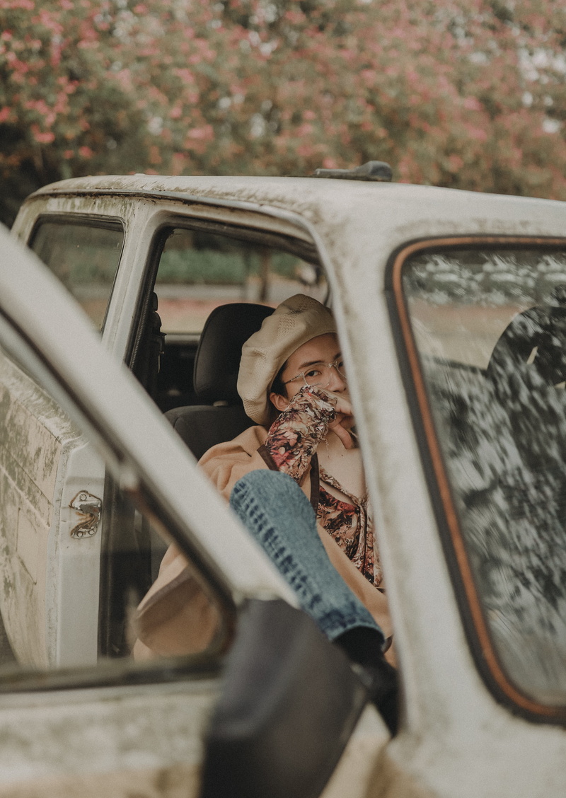 child, woman, automobile, man, rust, door, glass - material, car door, one person, day, outdoors, car, human, real people, person, window, inside, lifestyles