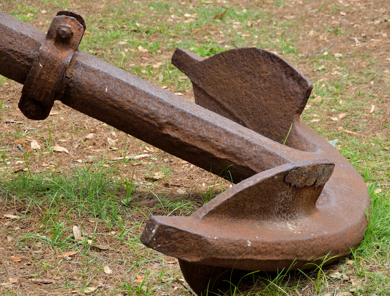 Vintage, pipe - tube, damaged, nautical, Old, marine, Anchor, metallic, transportation, heavy, field, rusted, grass, nature, plant, close-up, old anchor
