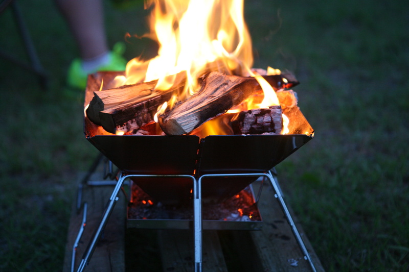 food, fire - Natural Phenomenon, grass, Bonfire, focus, Camping, flame, log, glowing, heat - Temperature, focus on foreground, burned, firewood, motion
