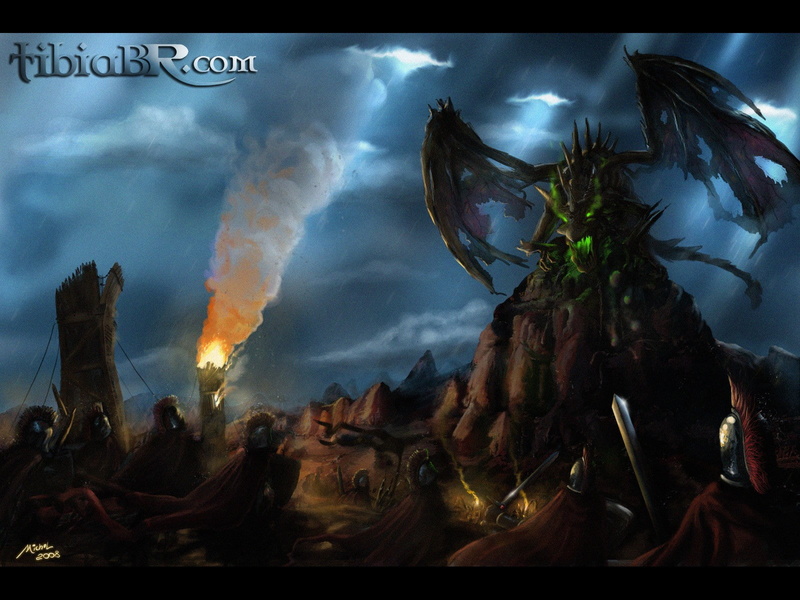 pc, rpg, dragon, 720P, com, warrior, tibiabr, pc gaming, painting, tibia, gaming