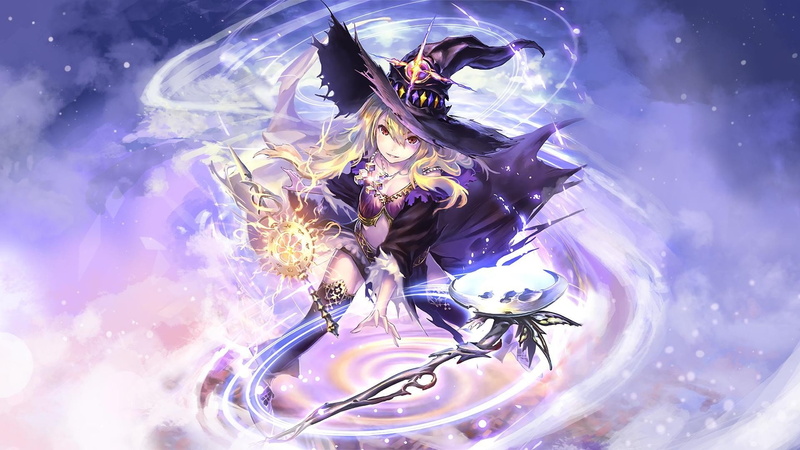 motion, food and drink, nature, digital composite, water, no people, high angle view, event, man made, wizard witch blonde long hair red eyes looking at viewer anime anime girls daria shadowverse thigh highs magic staff portal magic bra shadowverse