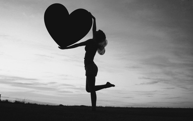 2K, woman, black and white, 3d and abstract, field, love, heart, sweet, photography, girl