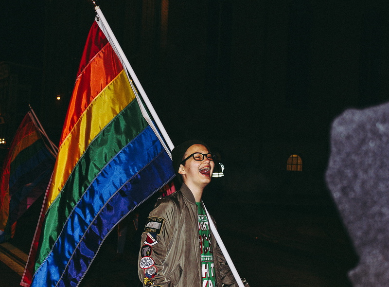 person, glasses, pride, looking, one person, lgbt, man, colorful, laughing, beside, night, smiling, happiness, eyeglasses, 2K, rainbow colors, adult, lifestyles