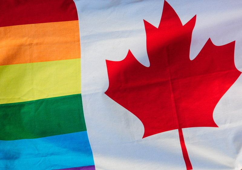 canada, full frame, white color, nature, red, waving, maple leaf, patriotism, white, canadian, rainbow flag, wind, cloud - sky, lgbtq, multi colored, pride