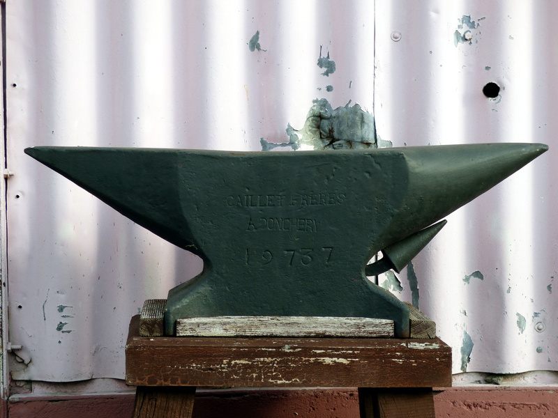 close-up, metal, no people, transportation, architecture, heavy, representation, green color, anvil, military, iron, nature, mode of transportation, day