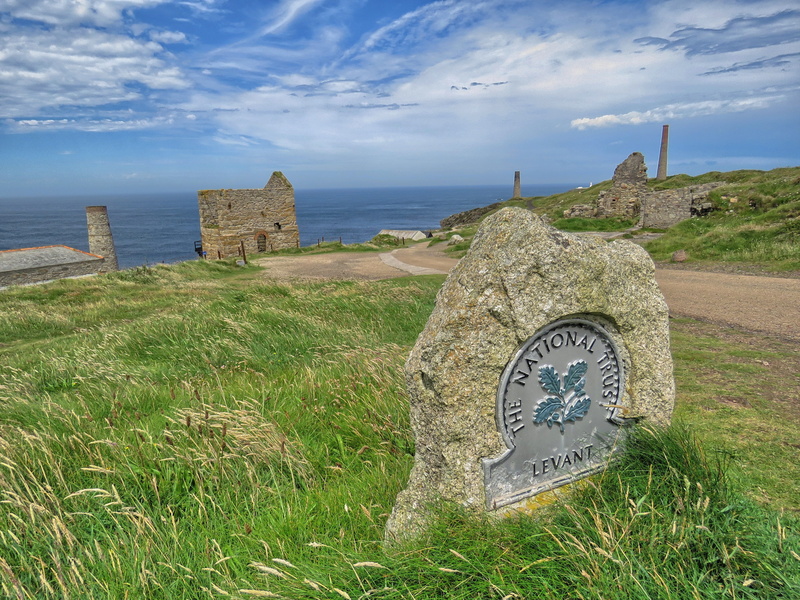 the past, england, ironworks, clouds, cornwall, tourism, great britain, field, water, nature, horizon over water, mine copper and tin, land, architecture