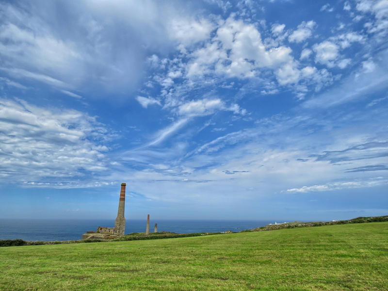 levant, mine, architecture, clouds, 4K, green color, tranquility, building, non-urban scene, old factory, beauty in nature, england, grass, built structure