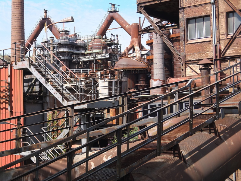 ironworks, factory, metal, iron, outdoors, construction, building, nature, völklingen, metal industry, industrial building, industrial monument, 2K, break up