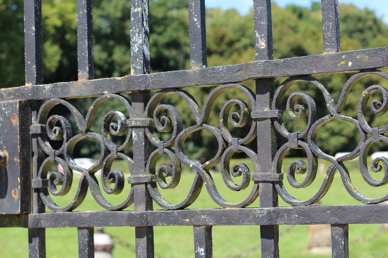 close-up, iron - metal, gate, metal, safety, park, pattern, wrought iron, closed, grid, no people, barrier, design, nature, protection, ornate, security