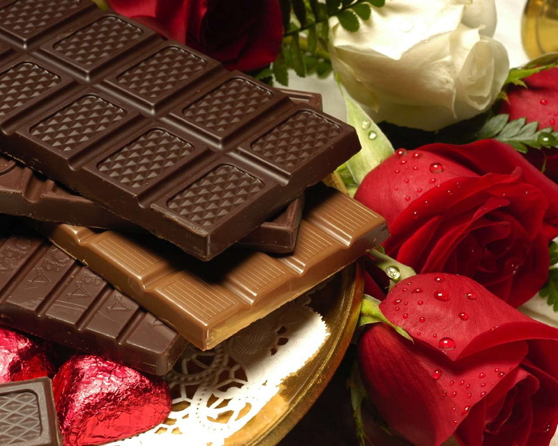 food, indulgence, day, dark Chocolate, slice, snack, brown, temptation, food and drink, flower, sweet, chocolate Candy, still life, candy, close-up, red