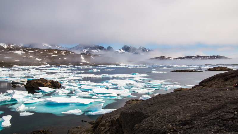 frosty, coast, floating on water, snowcapped mountain, wilderness, cold, clouds, scenic, ice, no people, beauty in nature, iceberg, fogging, iceberg - ice formation