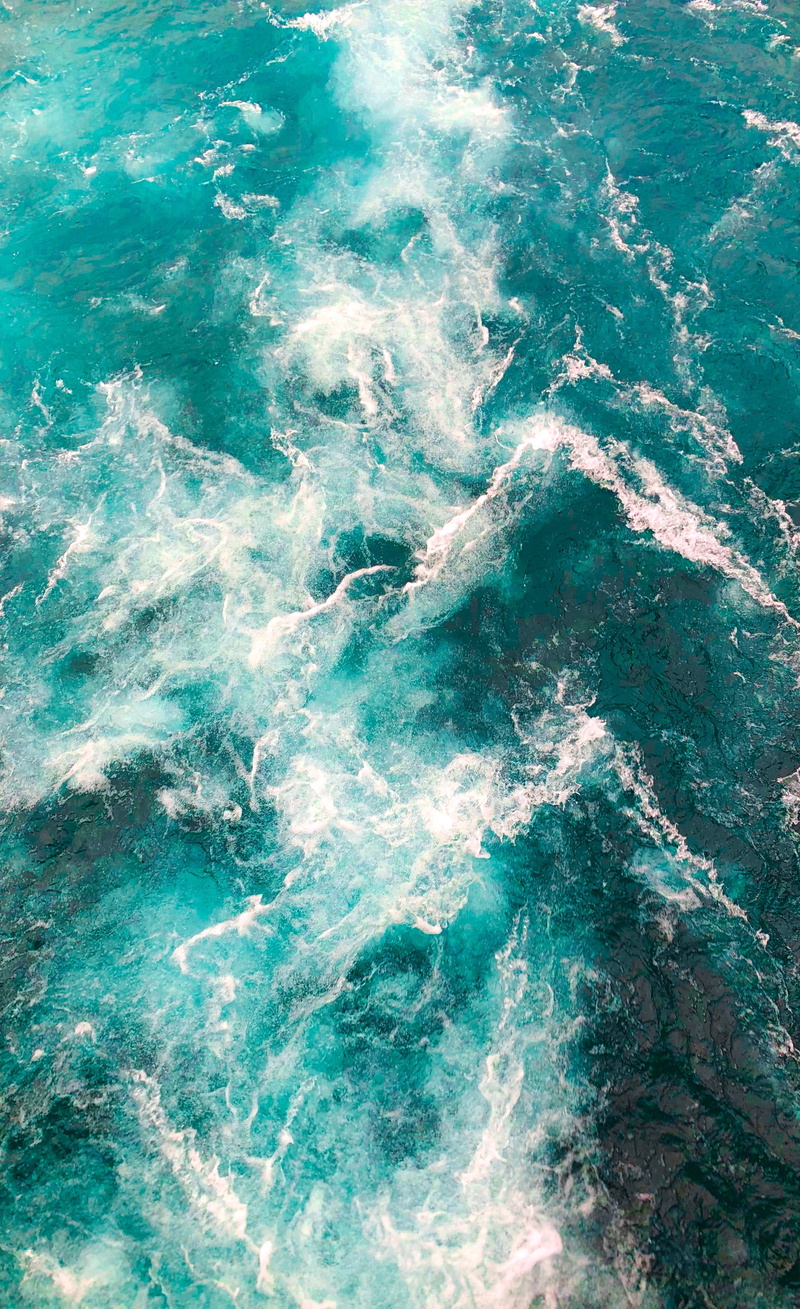 water, sea waves, ocean, idyllic, aerial view, outdoors, beauty in nature, waterfront, sea life, reef, 4K, blue, ornament, rock, space, scenery, fractal