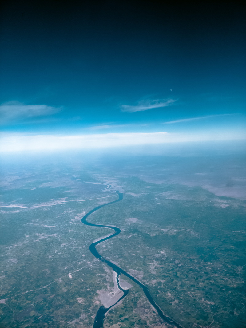 air vehicle, scenics - nature, tranquility, blue, high, aerial view, space, azure sky, travel, jaipur, transportation, scenery, nature, flying, green, 4K