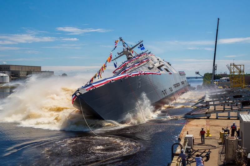 launches sideways, 2K, spraying, future littoral combat ship, cloud - sky, sky, ship, Littoral Combat Ship, business, nature, outdoors, freight transportation