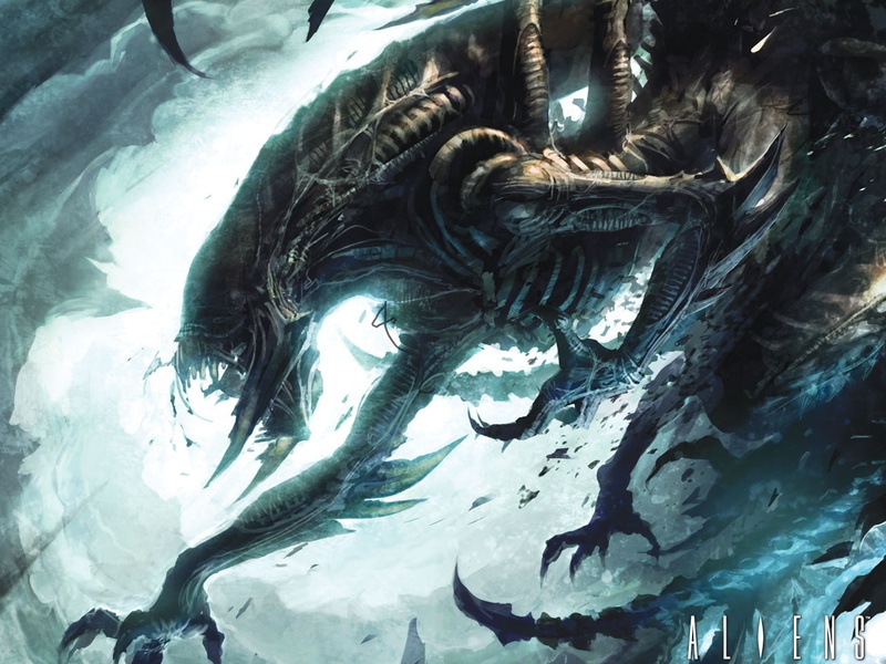 hd, comics, aliens, predator, black, 720P, illustration
