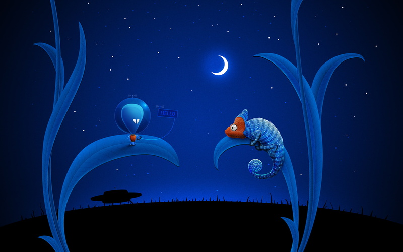 moon, 2K, hd, creative, and, alien, creative and graphics, graphics, chameleon