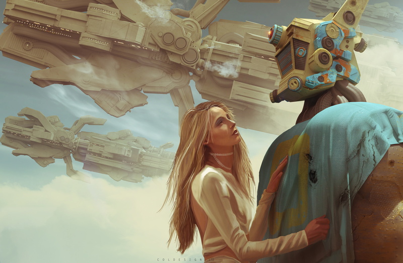 space station, robot, girl, Col Price, 8K, The Saviors Return