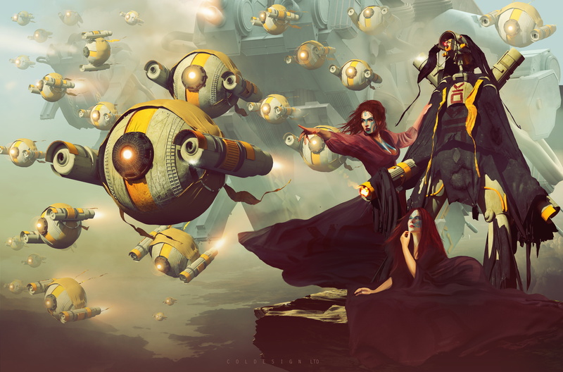 launch the attack, girls, robot, Col Price, 8K