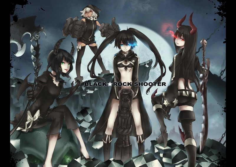 strength, 1080P, art, black, dead, master, Dead Master, Black Rock Shooter, hd, gold, shooter, rock, saw