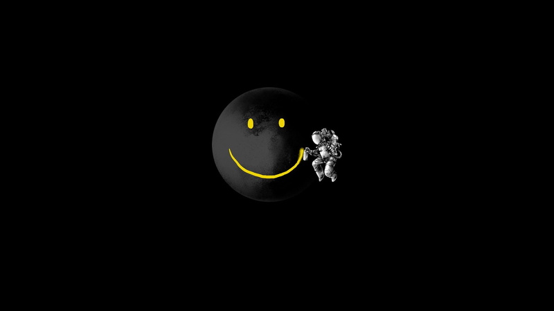 background, dark, cut out, single object, still life, shape, geometric shape, gold colored, 1920x1080 px, face, smiley, domestic room, 1080P, close-up