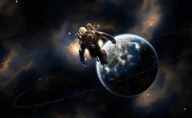 sea, bubble, undersea, dark, art, adventure, astronomy, character, night, full length, Spaceman, illustration, water, Artistic, marine, nature, 2K, sphere