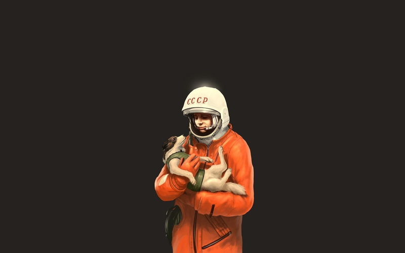 1080P, astronaut russian yuri gagarin laika