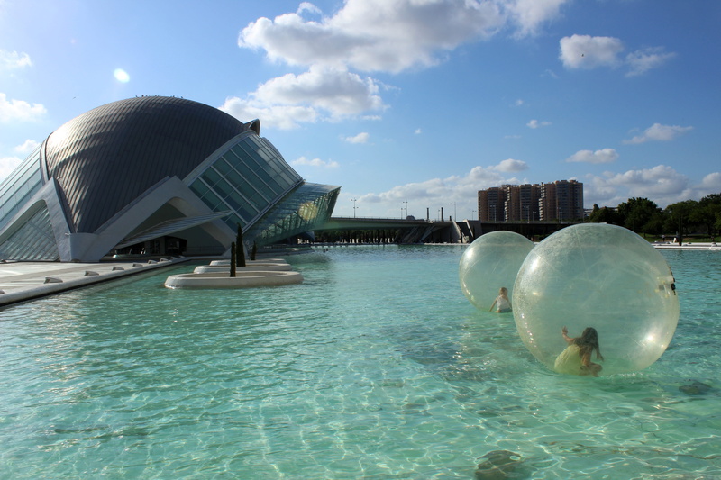 modern architecture, background, structure, building, city, Modern, outdoors, water, sky, reflection, modernism, urban, valencia, 5K, travel destinations