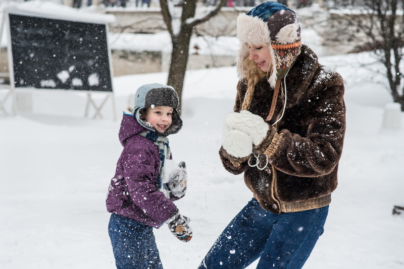 child, girls, mother and son, outdoors, parent, trees, snow, balls, 2K, day, women, bonding, boy, extreme weather, warm clothing, clothing, woman, winter games