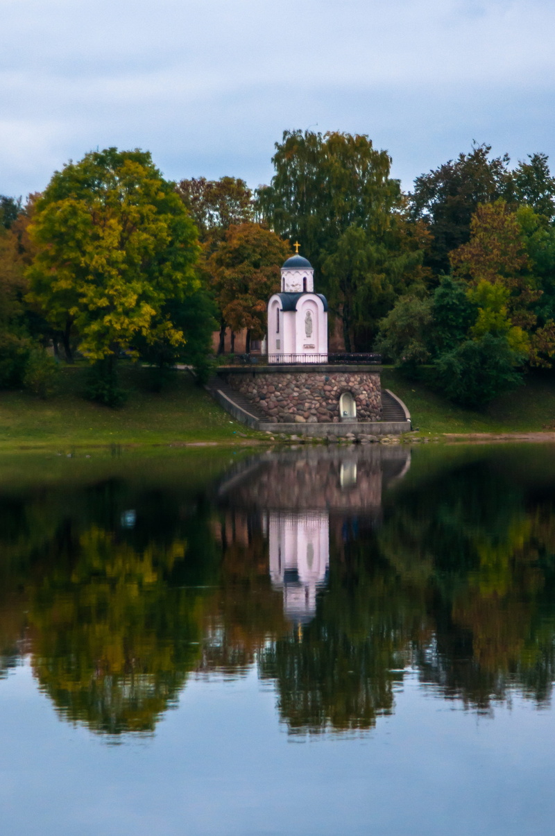 building, reflection, chapel, the past, olga, waterfront, landscape, travel destinations, religion, nature, history, the kremlin, the picturesque, great