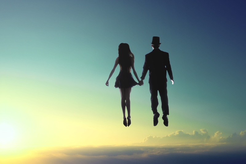 adult, silhouette, friendship, man, 4K, real people, sunset, cloud - sky, nature, leisure activity, low angle view, flying, sky, floating, women, full length