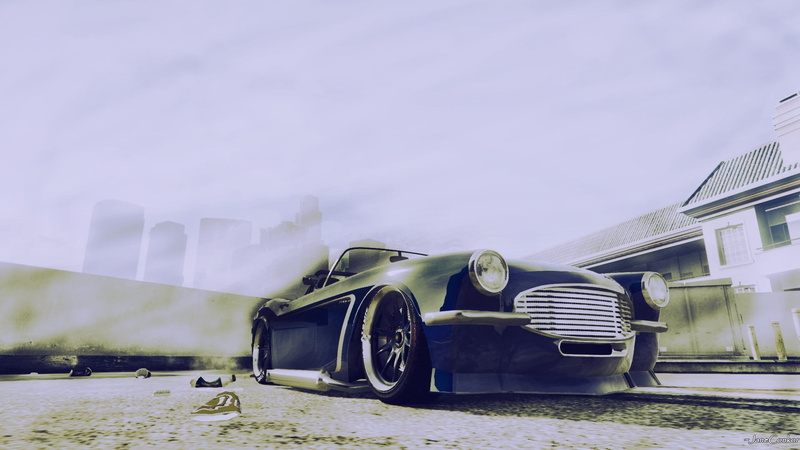 building, car, Photoshop, coupe, built structure, fog, city, outdoors, Grand Theft Auto V, land vehicle, smoke - physical structure, travel, nature, day
