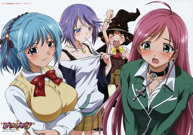 x, 720P, Anime Girls, hd, art, vampire, Rosario Vampire, girls, hot, rosario, anime