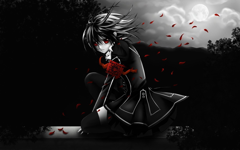1080P, vampire, cartoons, series, haired, illustration, character, anime, black, knight, girl