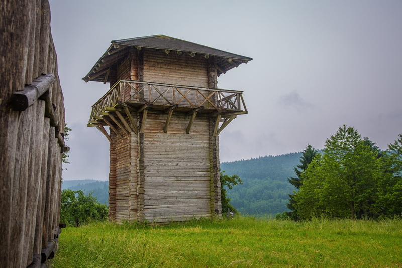 land, tree, growth, castle tower, rural scene, roman fort, outdoors, environment, no people, fortress, day, landscape, rome, lorch, conquest, plant, limes