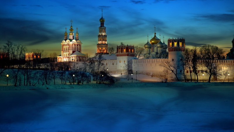 outdoors, history, monastery, no people, built structure, architecture, spirituality, building, travel destinations, sky, moscow, light, blue, nature, city