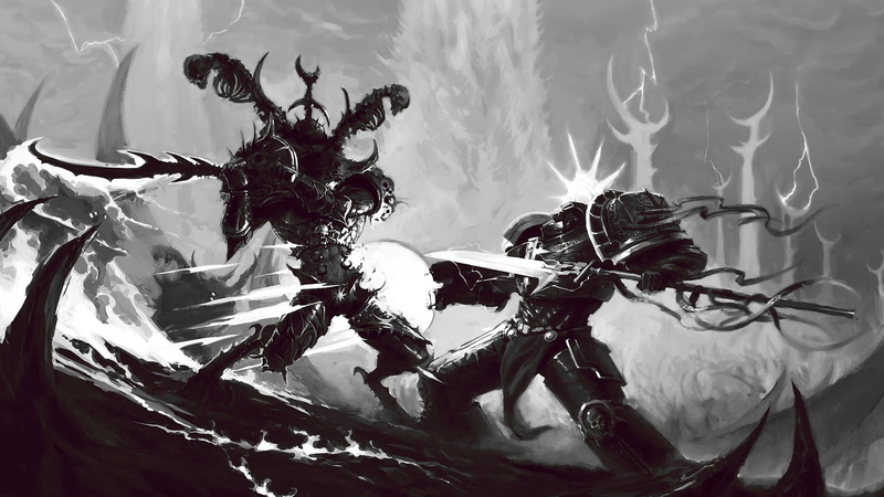grey knights, the demon, chaos, 1080P, fight, terminator, warhammer 40k