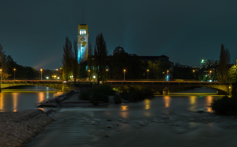 city, building, night photograph, at night, lights, bridge - man made structure, government, old bridge, nature, sky, tower, near, building exterior, grey