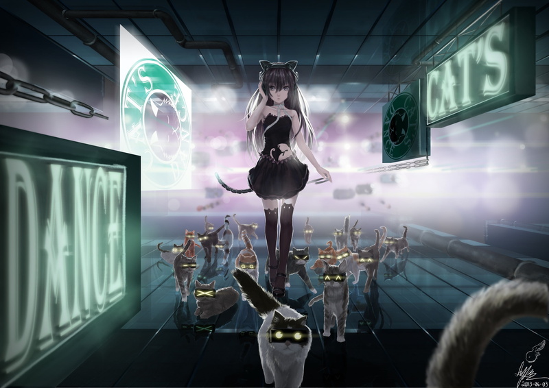 screen, young adult, cat, anime, light, adult, representation, human representation, digital composite, three quarter length, emoticons, illuminated, real people