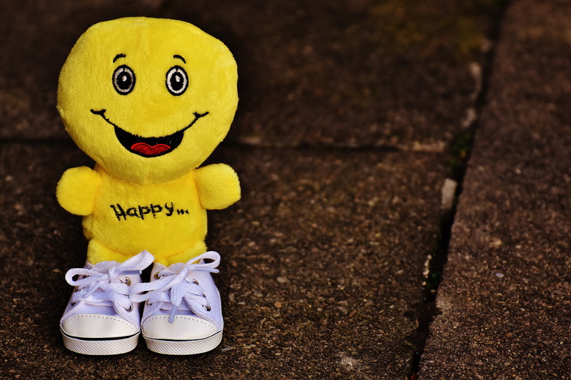 joy, smiley, funny, frohnatur, joy of life, plush, positive, toy, representation, day, beginning, sweet, sneakers, group of objects, no people, good mood