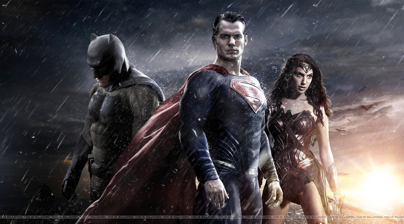outdoors, emotion, Batman, determination, group of people, wonder woman, nature, woman, young adult, vs, splashing, Movies, sky, young men, rain, illustration