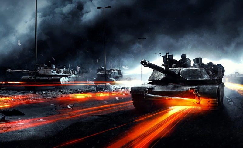 motion, battlefield 3, sky, nature, tanks, no people, industry, three, flame, heat - temperature, illuminated, Artwork, aggression, concept art, bf3, smoke - physical structure