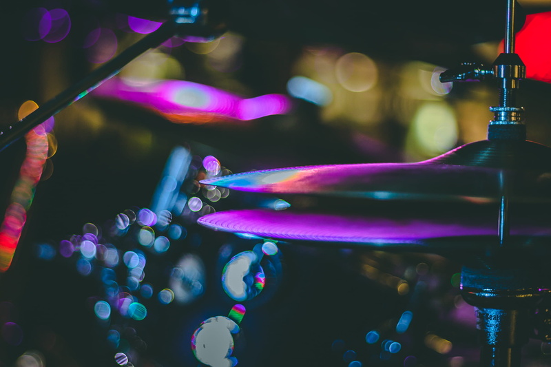 pattern, purple, 2K, nightlife, drum, reflection, cymbal, motion, no people, water, night, lights, light - natural phenomenon, selective focus, color