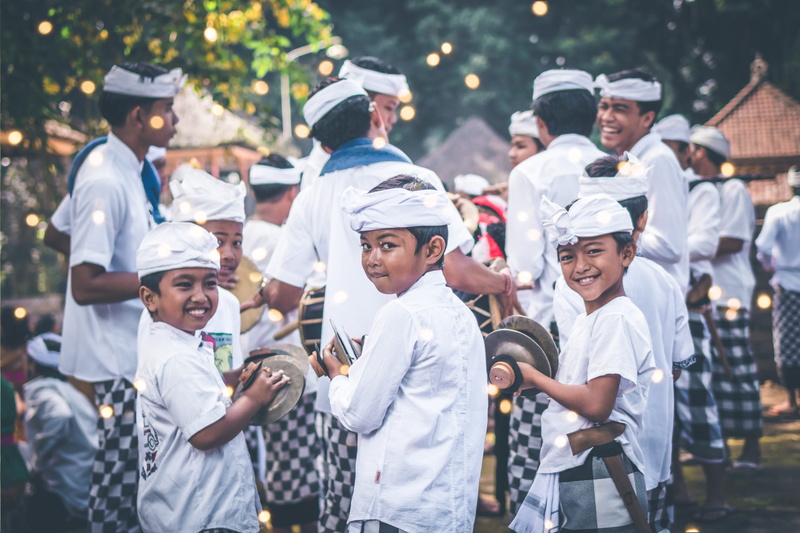s, faces, real people, outdoors, wear, celebration, kids, men, government, student, people, culture, cymbals, balinese, young, group of people, crowd, little
