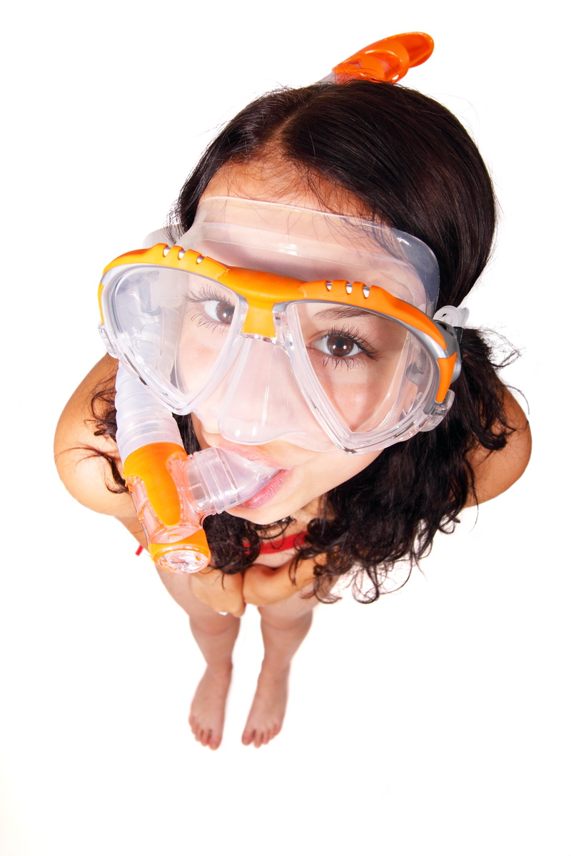 joy, females, woman, headshot, clear, human face, people, women, scuba, isolated, child, dive, indoors, cut out, plastic, one Person, 4K, young women
