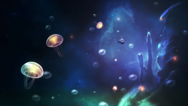 no people, jellyfish, sea life, people, marine, glowing, animal, illuminated, group of animals, 1080P, animals in the wild, invertebrate, water, animal wildlife