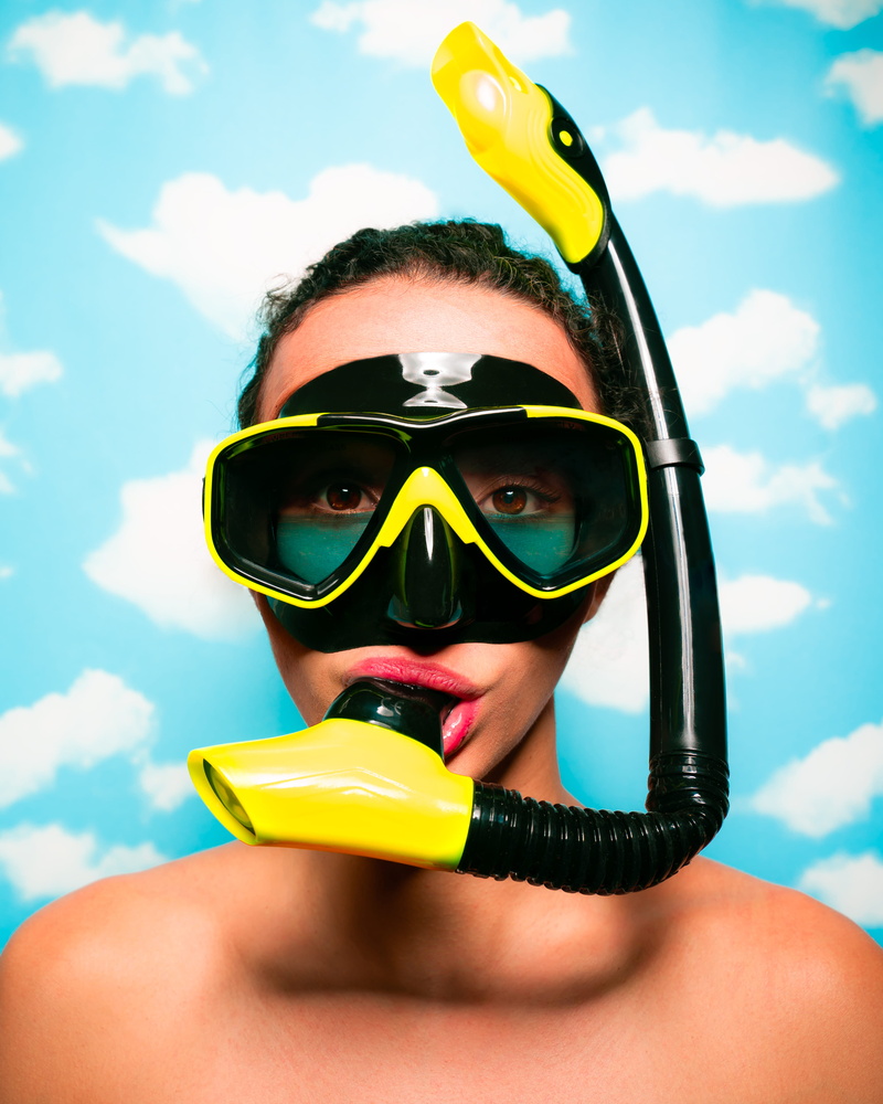 sport, goggles, headshot, outdoors, looking at camera, holding, diver, fun, 4K, lifestyles, sky, portrait, glasses, accessory, lifejacket, yellow, diving