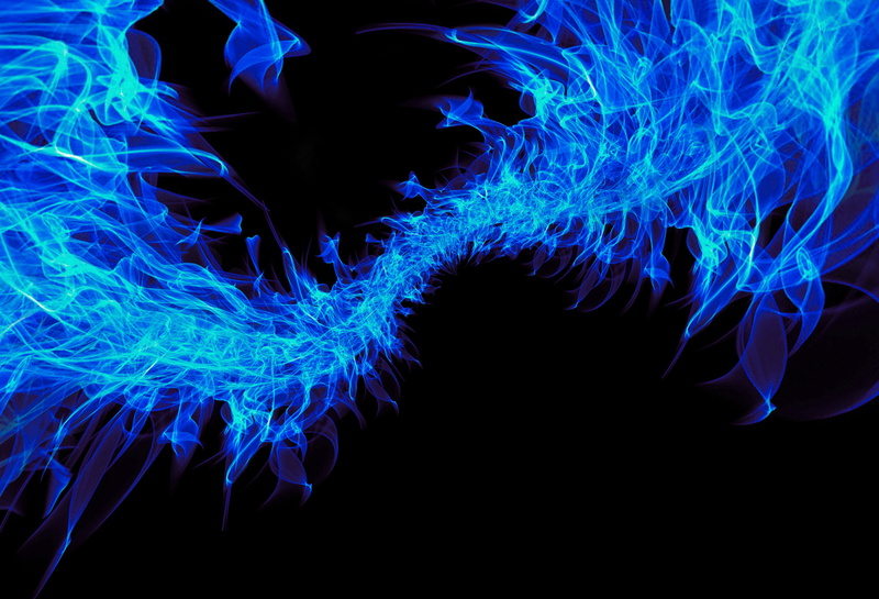 underwater, 4K, indoors, glowing, light, illustration, flowing, chaos, blue, science, photographic Effects, no people, light - Natural Phenomenon
