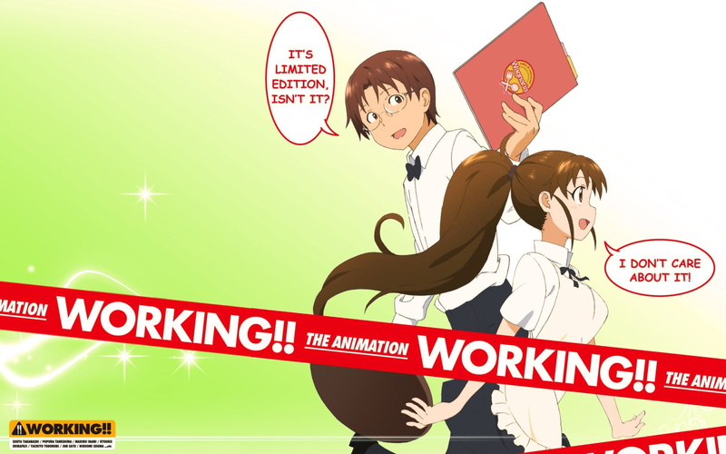 script, taneshima popura, nature, young men, waiters, males, takanashi souta, text, anime, men, boy, working, menu, two people, women, females, 1080P