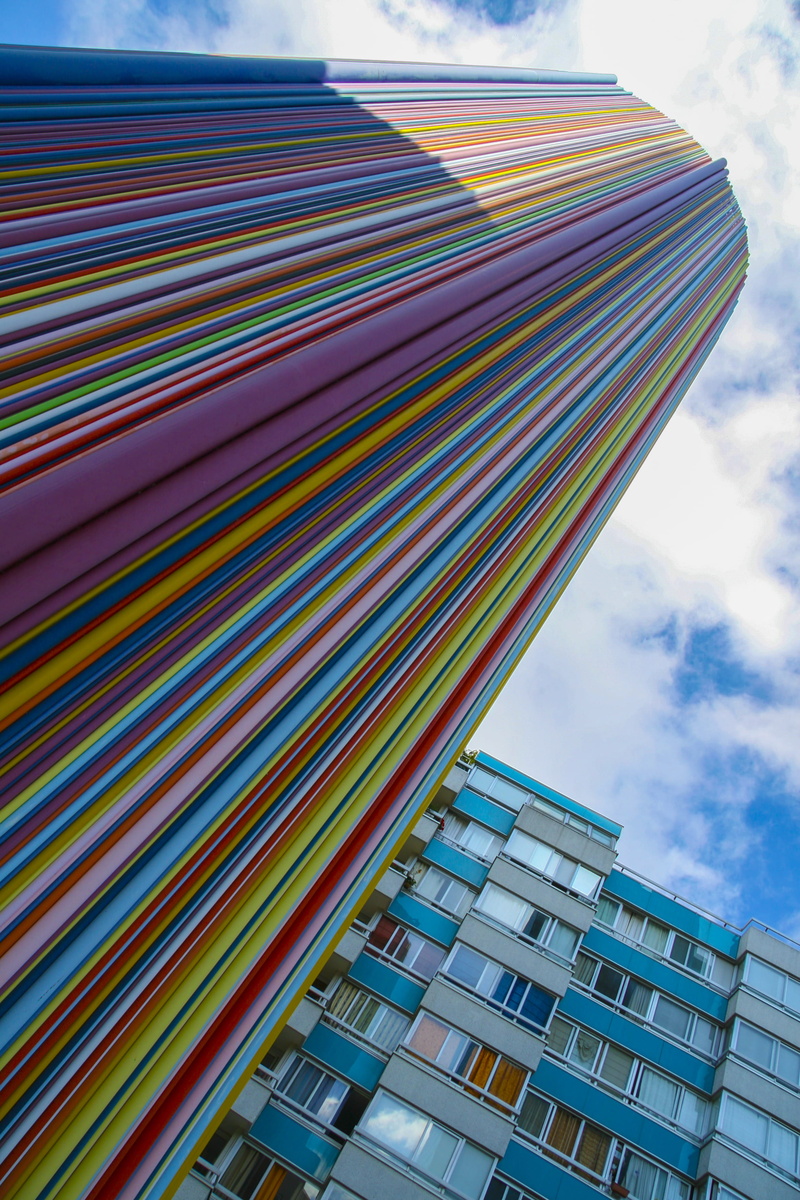 france, paris, built structure, city, nature, no people, courbevoie, glass - material, outdoors, architecture, pattern, window, sky, tower, low angle view