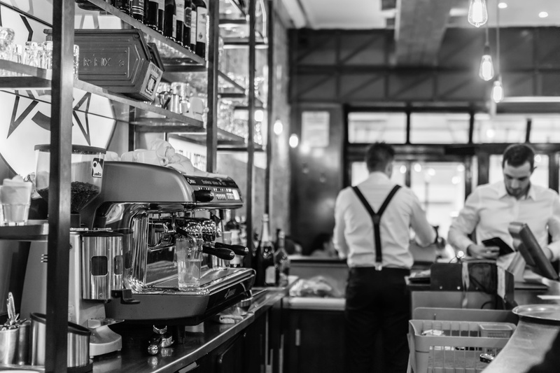 women, people, working, drink, kitchen, indoors, man, commercial kitchen, photo, standing, morning, day, white, dress, food and drink, food, waiter, adult